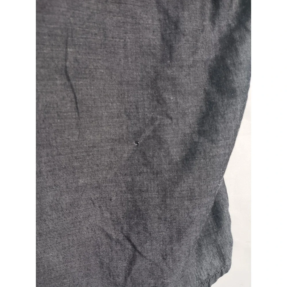 Rocawear Boys Gray Striped Short Sleeve Button Down Shirt Size M 10/12 Patch